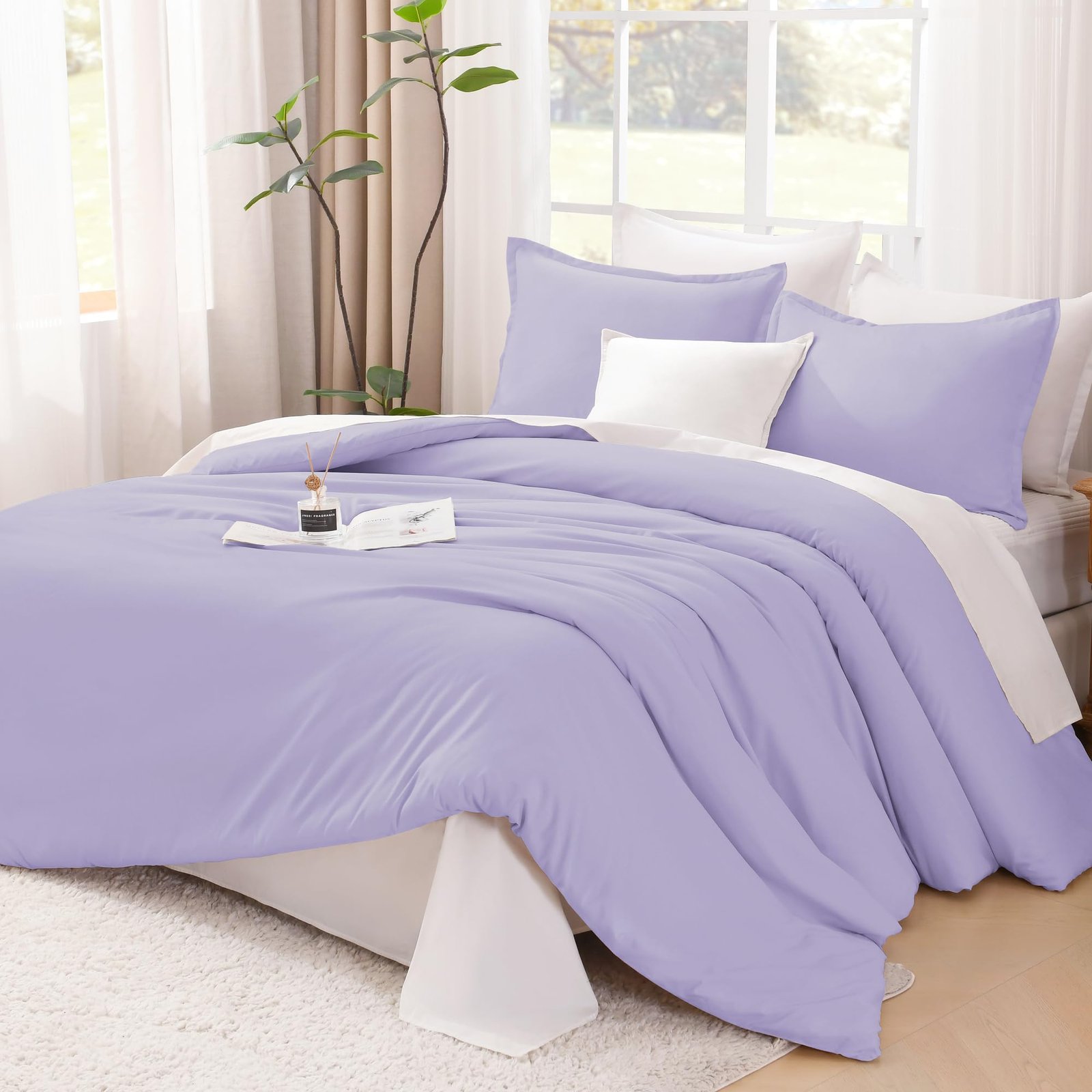 TODD GRIMES Comforter Set, Lightweight Solid Bedding Comforter Set, Fluffy Down Alternative Bed Set, Sage Green, King - Image 17