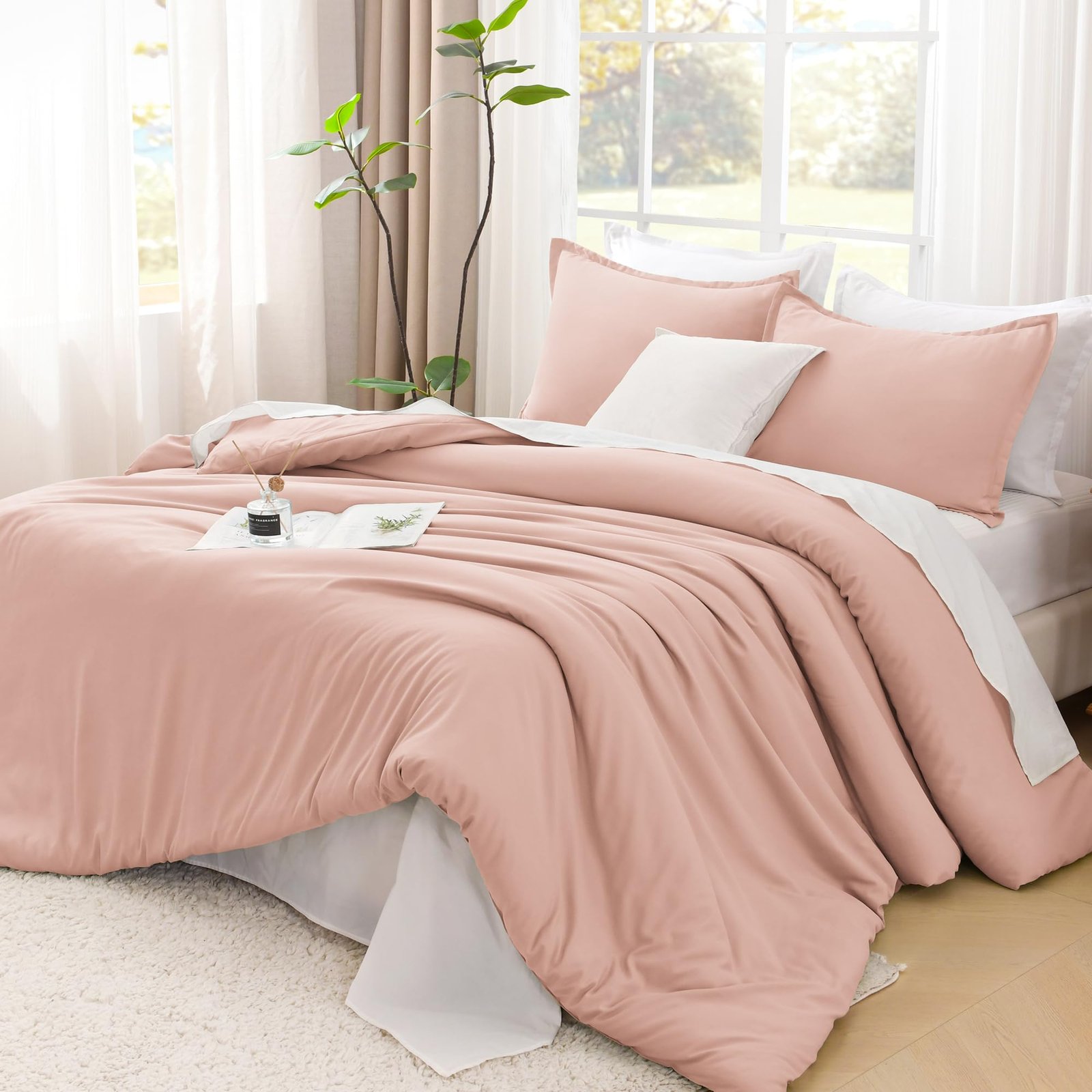 TODD GRIMES Comforter Set, Lightweight Solid Bedding Comforter Set, Fluffy Down Alternative Bed Set, Sage Green, King - Image 36