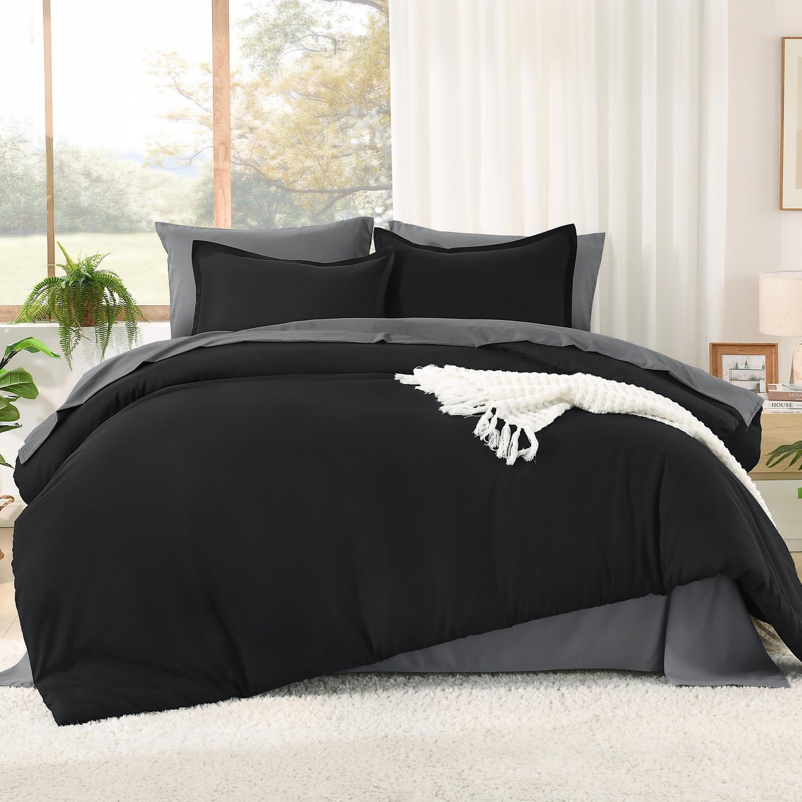 TODD GRIMES King Size Comforter Set Dark Emerald Green - 7 Pieces Bed in a Bag King Bedding Comforter Sets, Solid Lightweight Bed Set with Comforter, Sheets, Pillowcases & Shams - Image 10