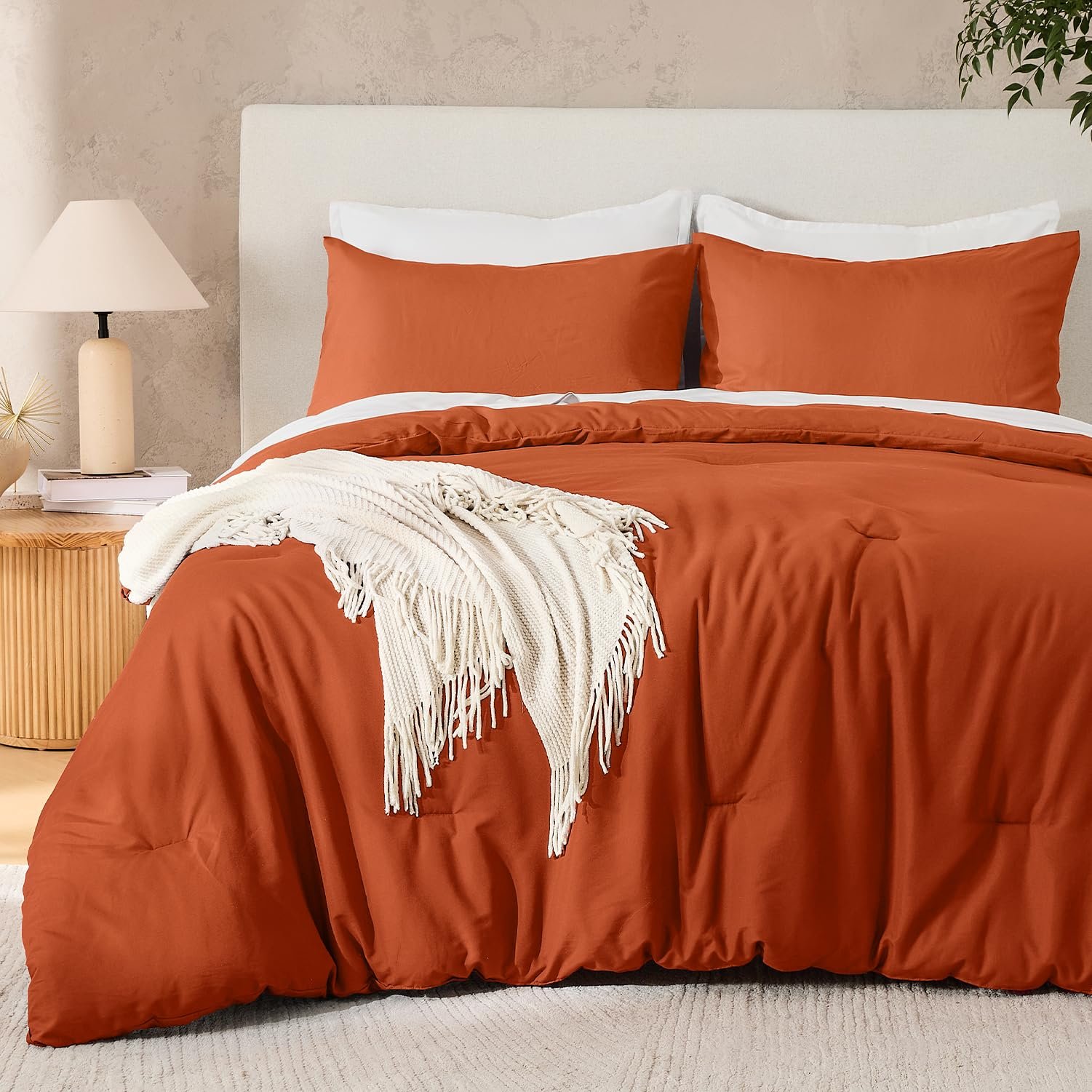 TODD GRIMES Dark Emerald Green Queen Size Comforter Set, 3 Pieces Forest Hunter Green Boho Solid Bedding Sets, Soft Cozy Lightweight Down Alternative All Season Bed Set - Image 8