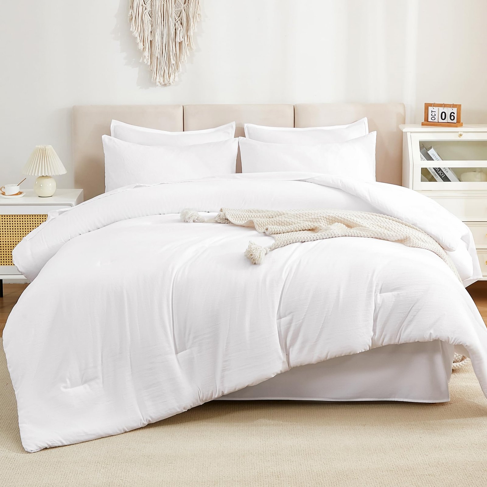 TODD GRIMES King Size Comforter Set Dark Emerald Green - 7 Pieces Bed in a Bag King Bedding Comforter Sets, Solid Lightweight Bed Set with Comforter, Sheets, Pillowcases & Shams - Image 30