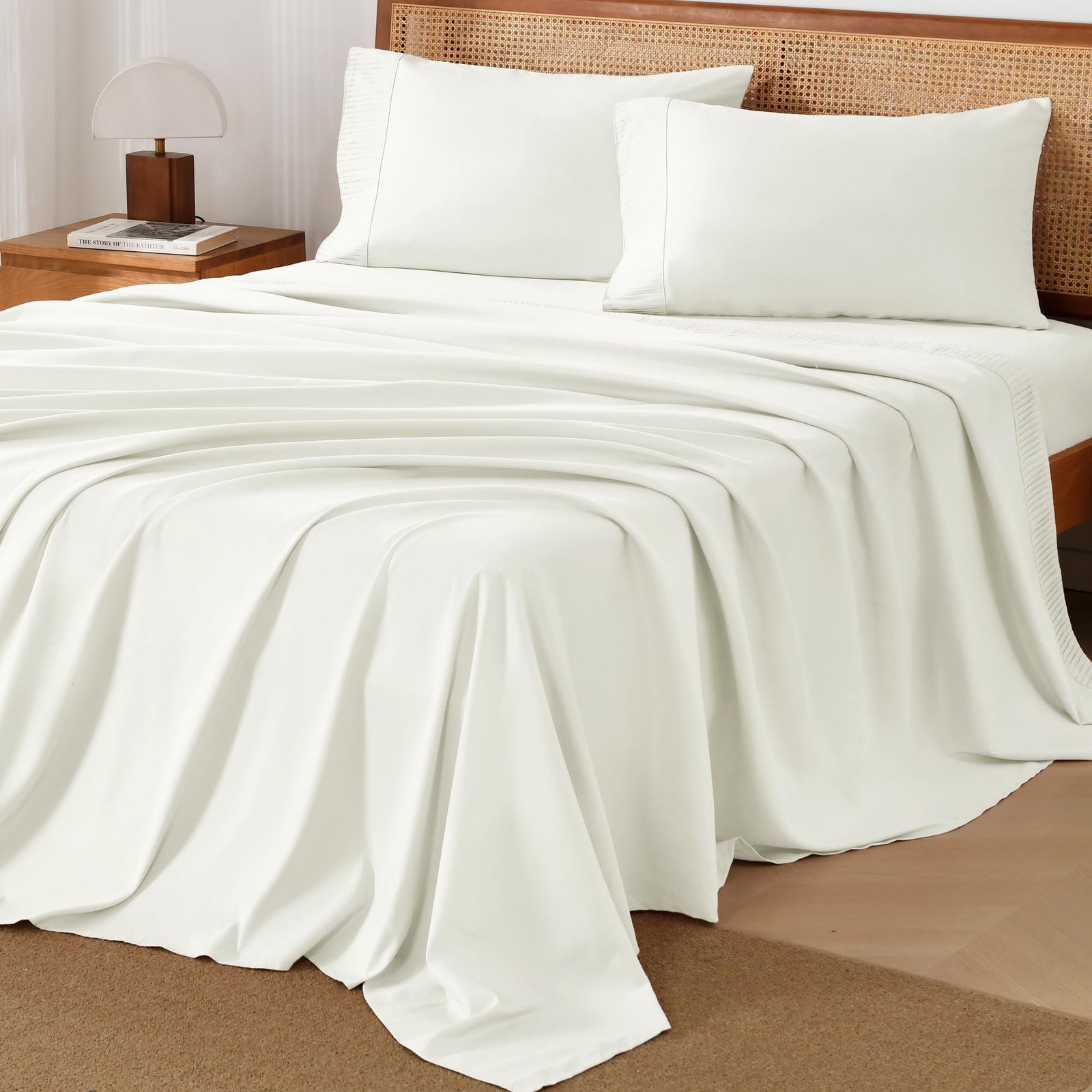 TODD GRIMES King Size Sheets Set 4 Pieces, Dark Olive Green Super Soft Sheets for King Size Bed, Microfiber King Sheet, Deep Pocket Up to 16 - Image 9