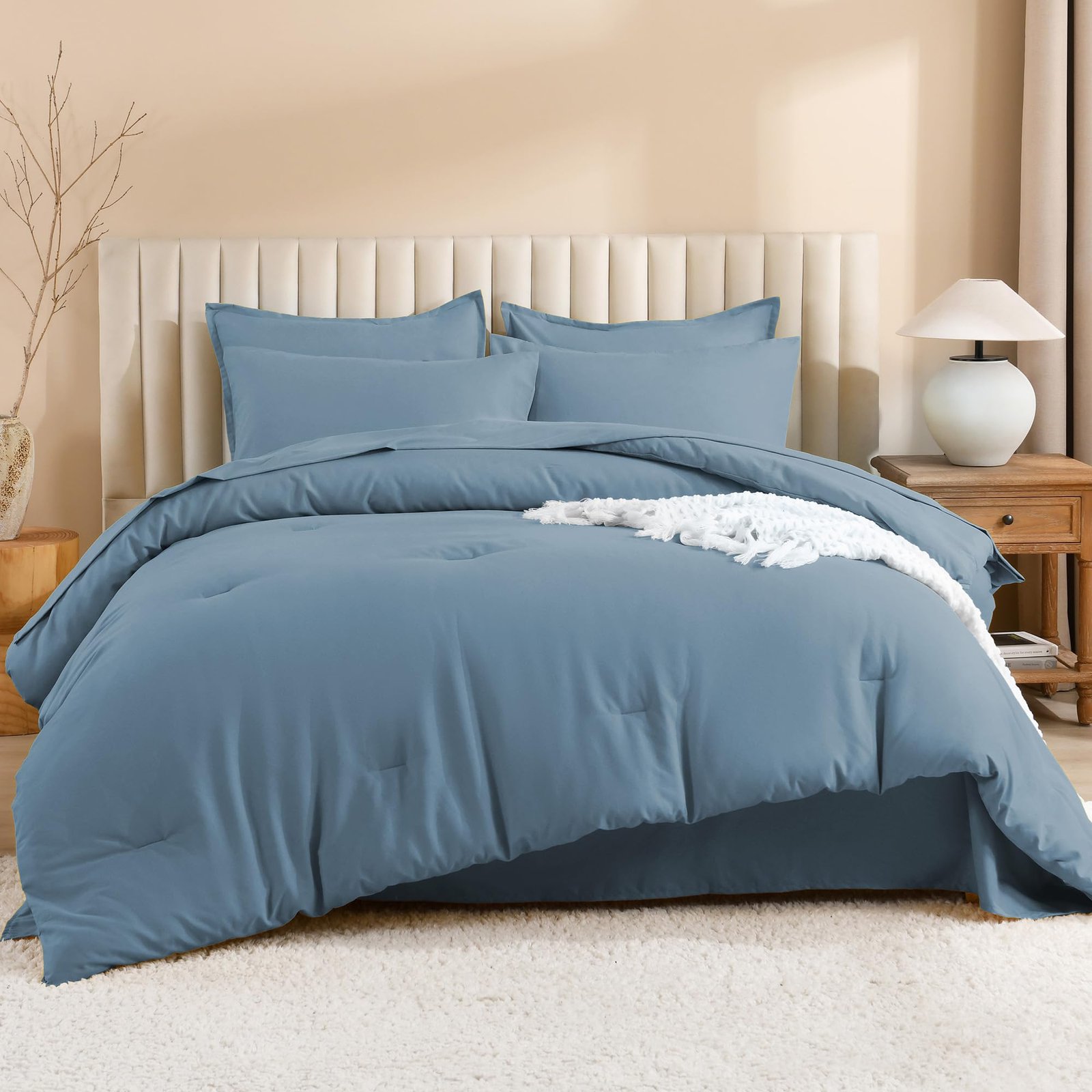 TODD GRIMES King Size Comforter Set Dark Emerald Green - 7 Pieces Bed in a Bag King Bedding Comforter Sets, Solid Lightweight Bed Set with Comforter, Sheets, Pillowcases & Shams - Image 32