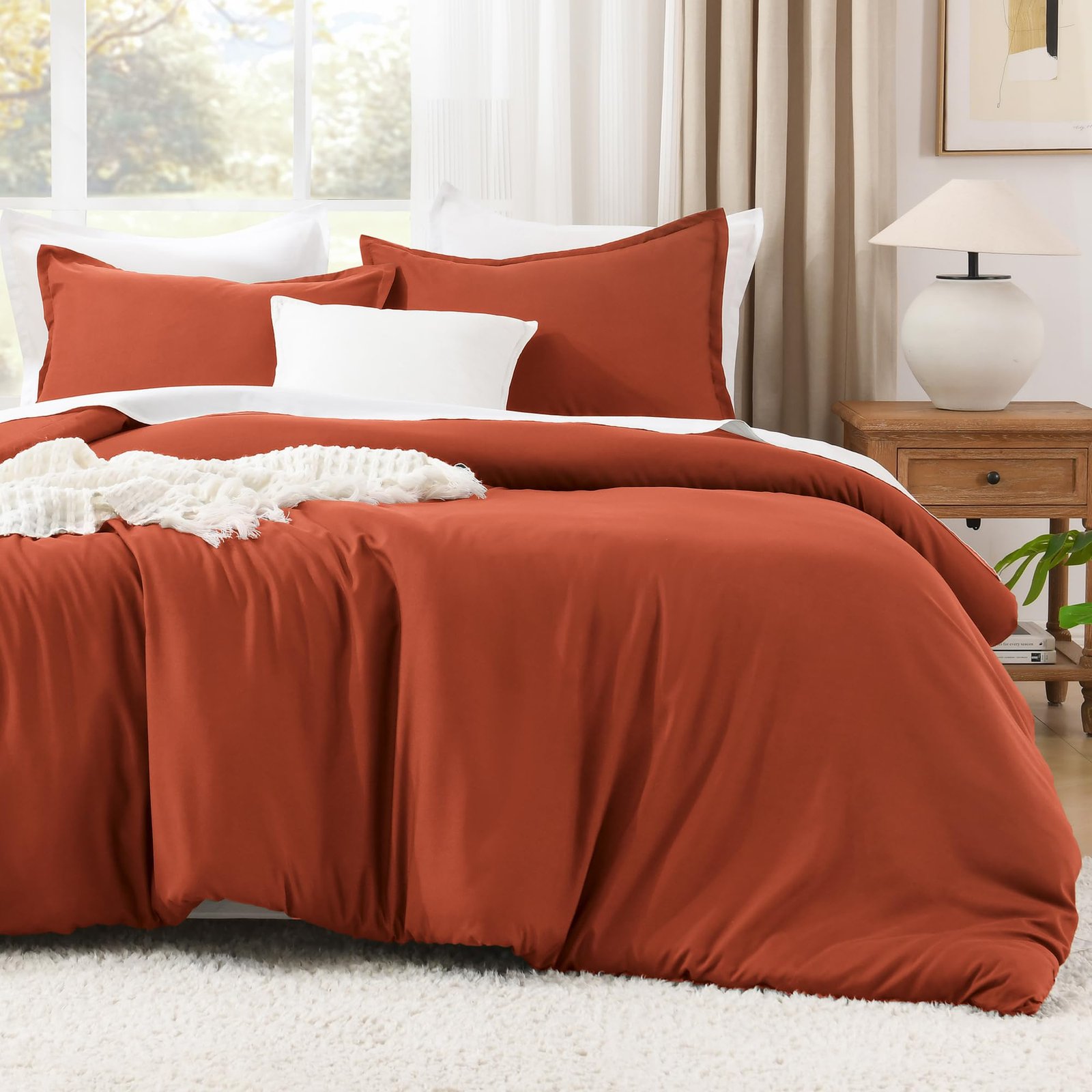TODD GRIMES Comforter Set, Lightweight Solid Bedding Comforter Set, Fluffy Down Alternative Bed Set, Sage Green, King - Image 33