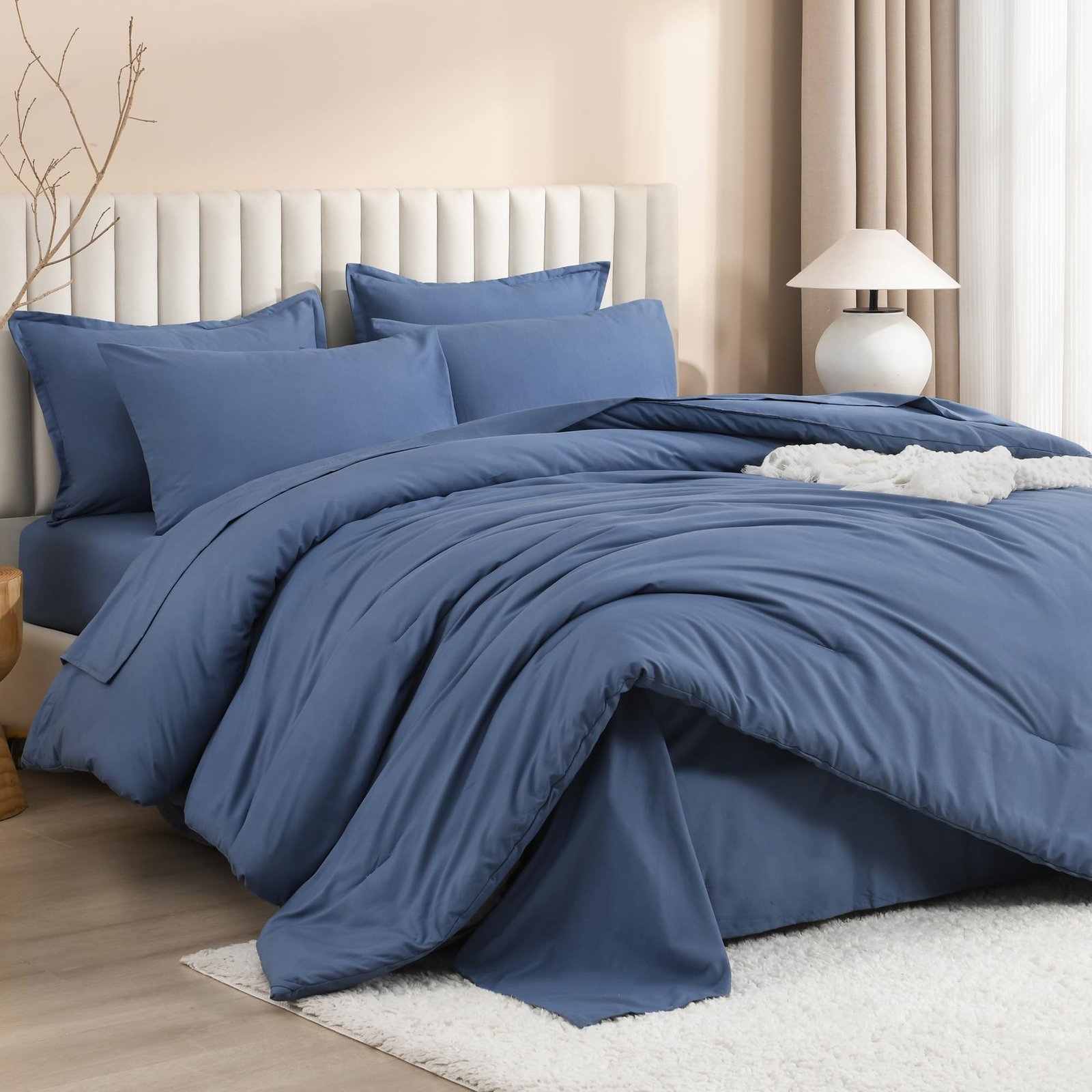 TODD GRIMES King Size Comforter Set Dark Emerald Green - 7 Pieces Bed in a Bag King Bedding Comforter Sets, Solid Lightweight Bed Set with Comforter, Sheets, Pillowcases & Shams - Image 8