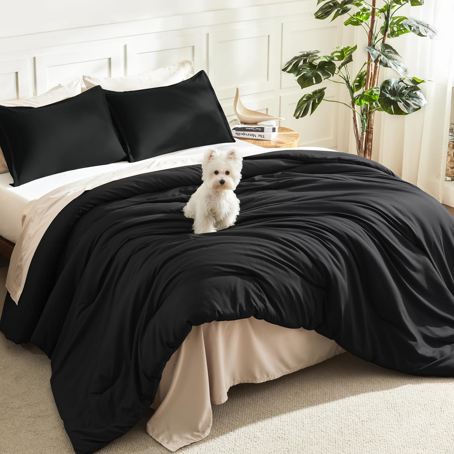 TODD GRIMES Comforter Set, Lightweight Solid Bedding Comforter Set, Fluffy Down Alternative Bed Set, Sage Green, King - Image 23