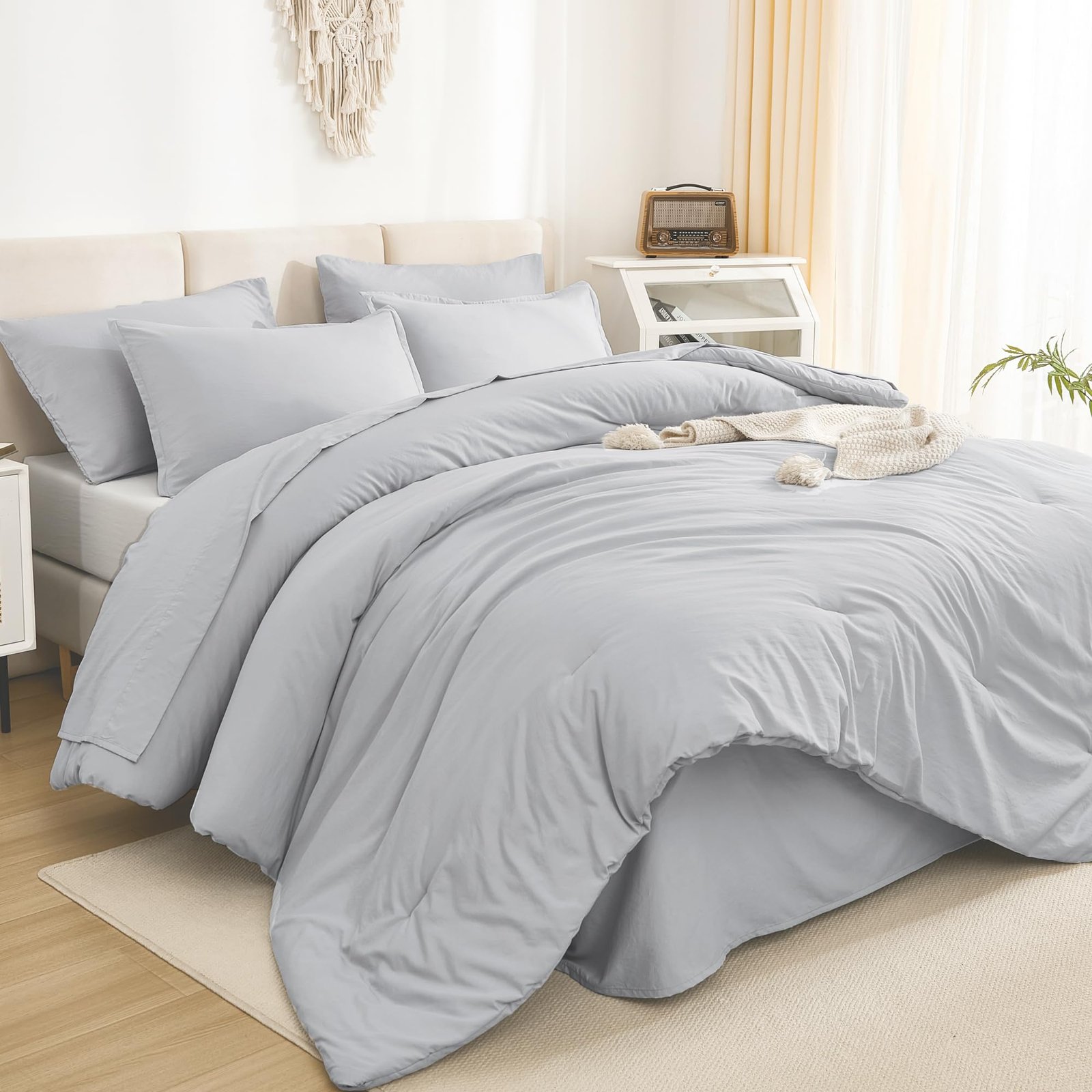 TODD GRIMES King Size Comforter Set Dark Emerald Green - 7 Pieces Bed in a Bag King Bedding Comforter Sets, Solid Lightweight Bed Set with Comforter, Sheets, Pillowcases & Shams - Image 16