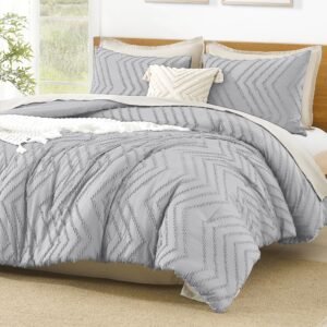 TODD GRIMES King Size Comforter Set Dark Emerald Green, 3 Pieces Lightweight Fluffy Comforter King Size Boho Tufted Comforter Bed Set Gift Choice