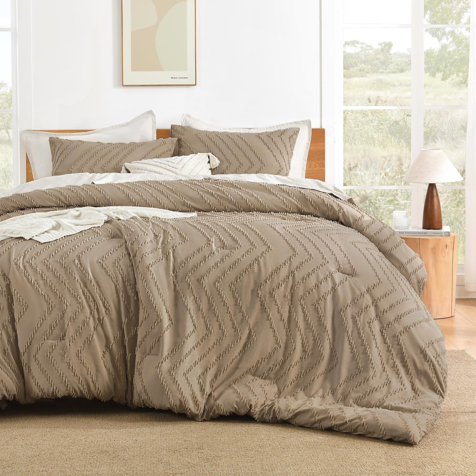 TODD GRIMES King Size Comforter Set Dark Emerald Green, 3 Pieces Lightweight Fluffy Comforter King Size Boho Tufted Comforter Bed Set Gift Choice - Image 27