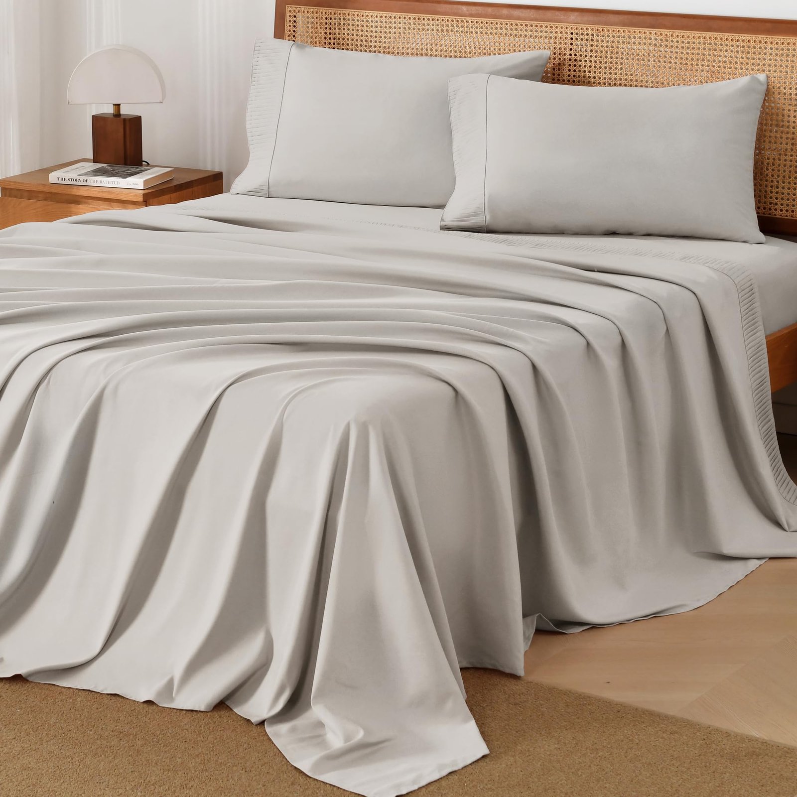TODD GRIMES King Size Sheets Set 4 Pieces, Dark Olive Green Super Soft Sheets for King Size Bed, Microfiber King Sheet, Deep Pocket Up to 16 - Image 12