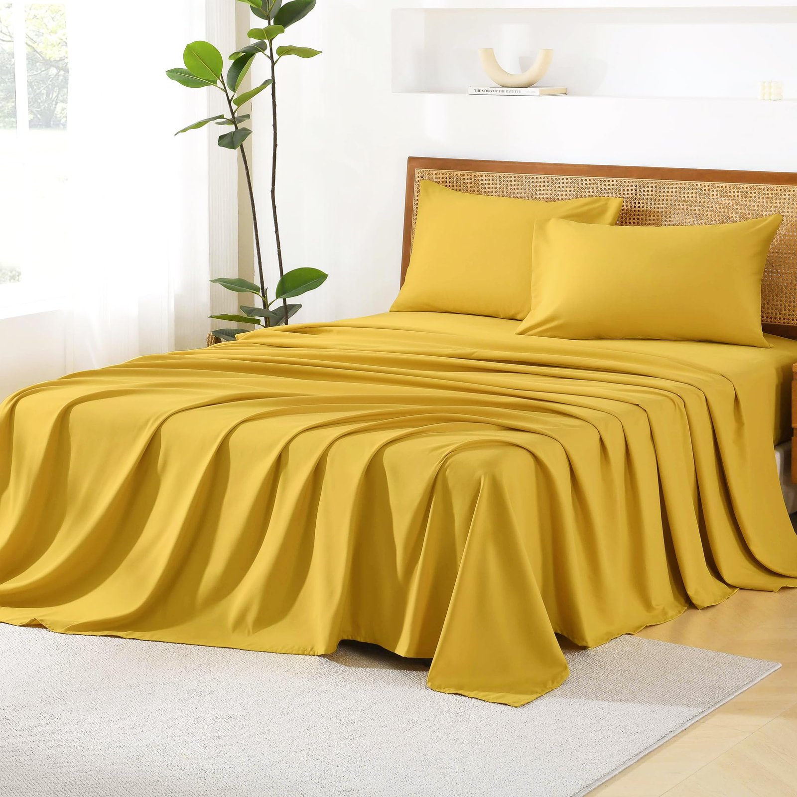 TODD GRIMES King Size Comforter Set with Sheets Beige - 7 Pieces Bed in a Bag King Chevron Tufted Boho Luxury Bedding Sets with Comforter, Sheets, Pillowcases & Shams - Image 43