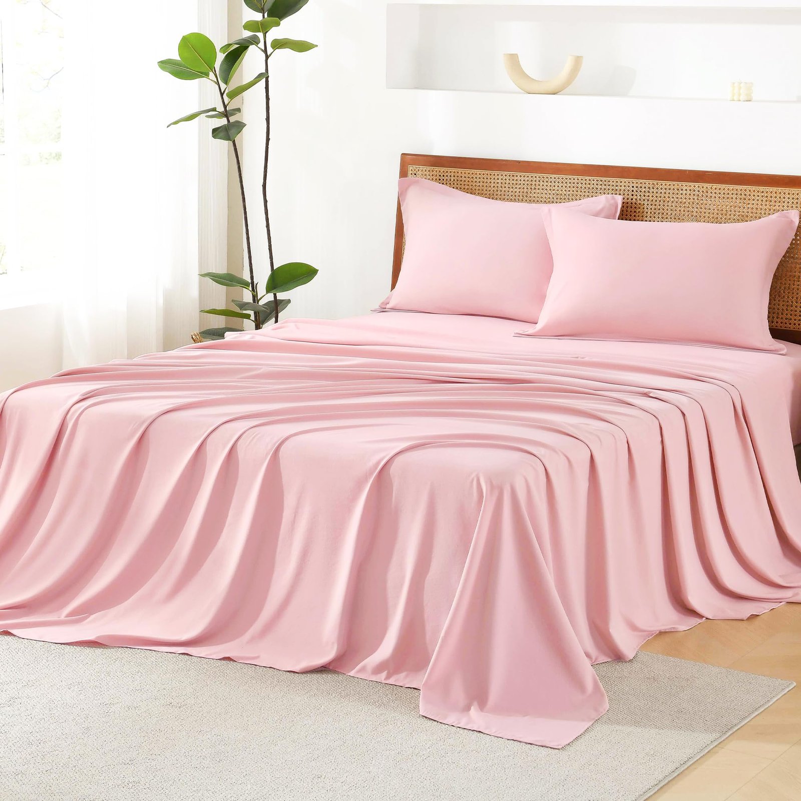 TODD GRIMES King Size Comforter Set with Sheets Beige - 7 Pieces Bed in a Bag King Chevron Tufted Boho Luxury Bedding Sets with Comforter, Sheets, Pillowcases & Shams - Image 102