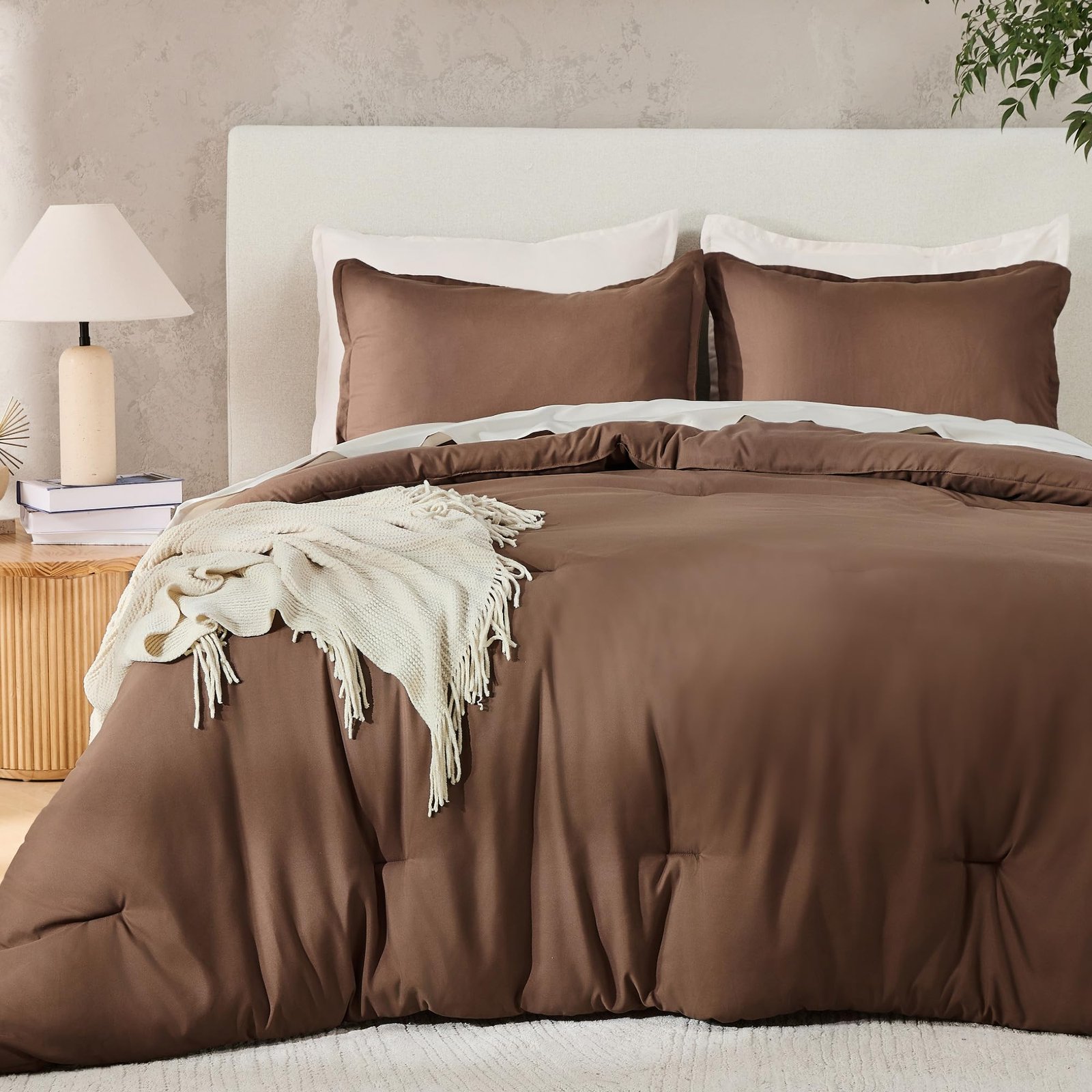 TODD GRIMES Dark Emerald Green Queen Size Comforter Set, 3 Pieces Forest Hunter Green Boho Solid Bedding Sets, Soft Cozy Lightweight Down Alternative All Season Bed Set - Image 6