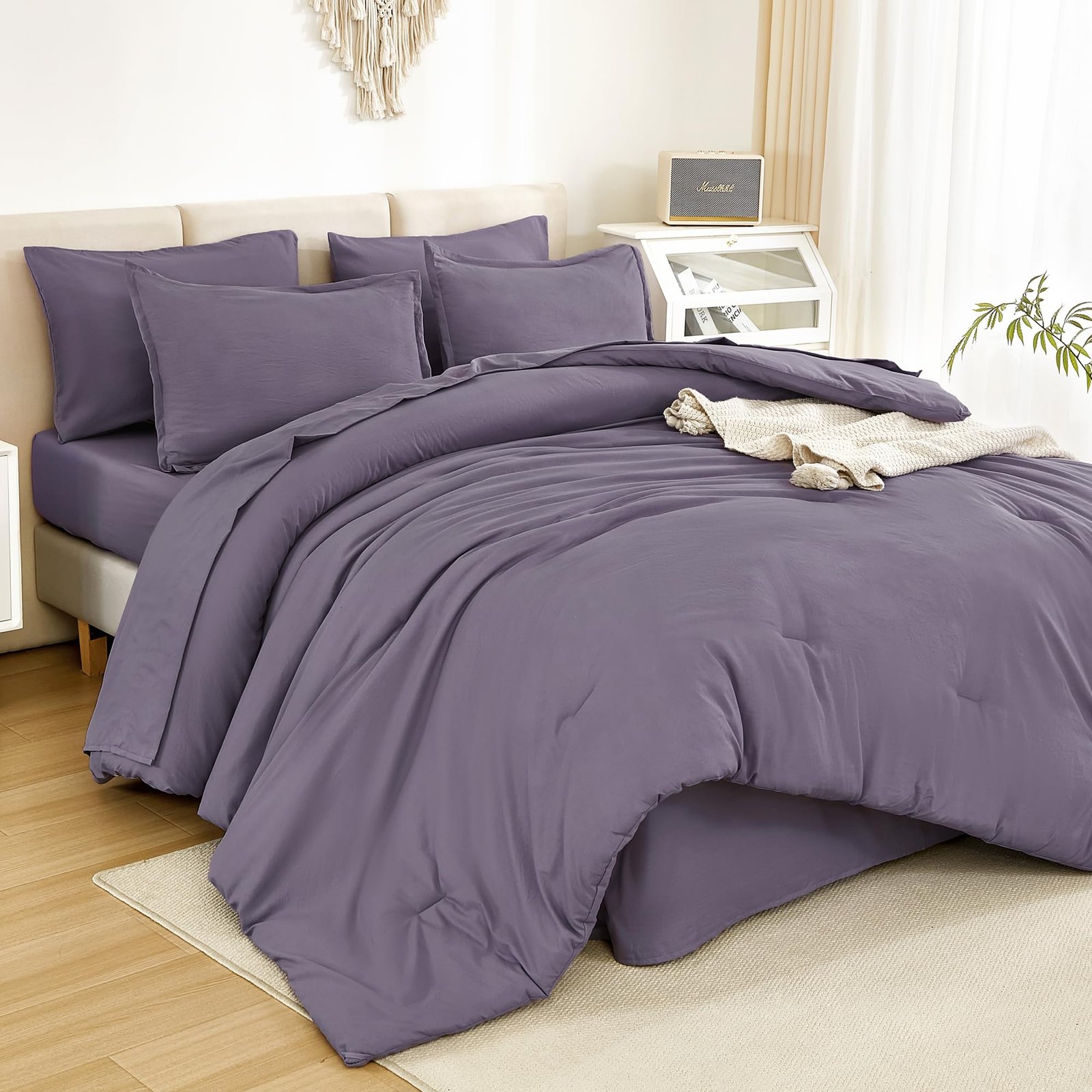 TODD GRIMES King Size Comforter Set Dark Emerald Green - 7 Pieces Bed in a Bag King Bedding Comforter Sets, Solid Lightweight Bed Set with Comforter, Sheets, Pillowcases & Shams - Image 31