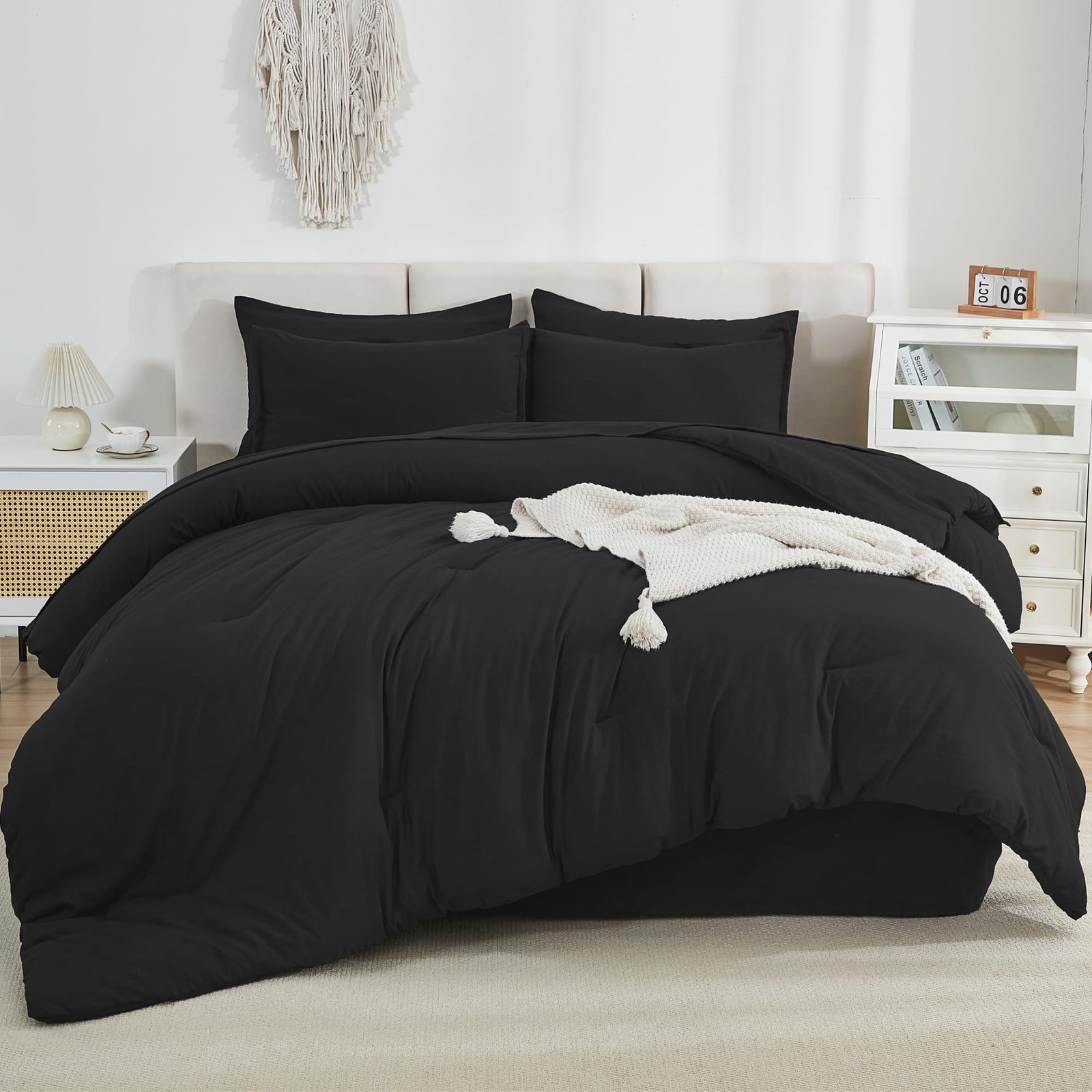 TODD GRIMES King Size Comforter Set Dark Emerald Green - 7 Pieces Bed in a Bag King Bedding Comforter Sets, Solid Lightweight Bed Set with Comforter, Sheets, Pillowcases & Shams - Image 21