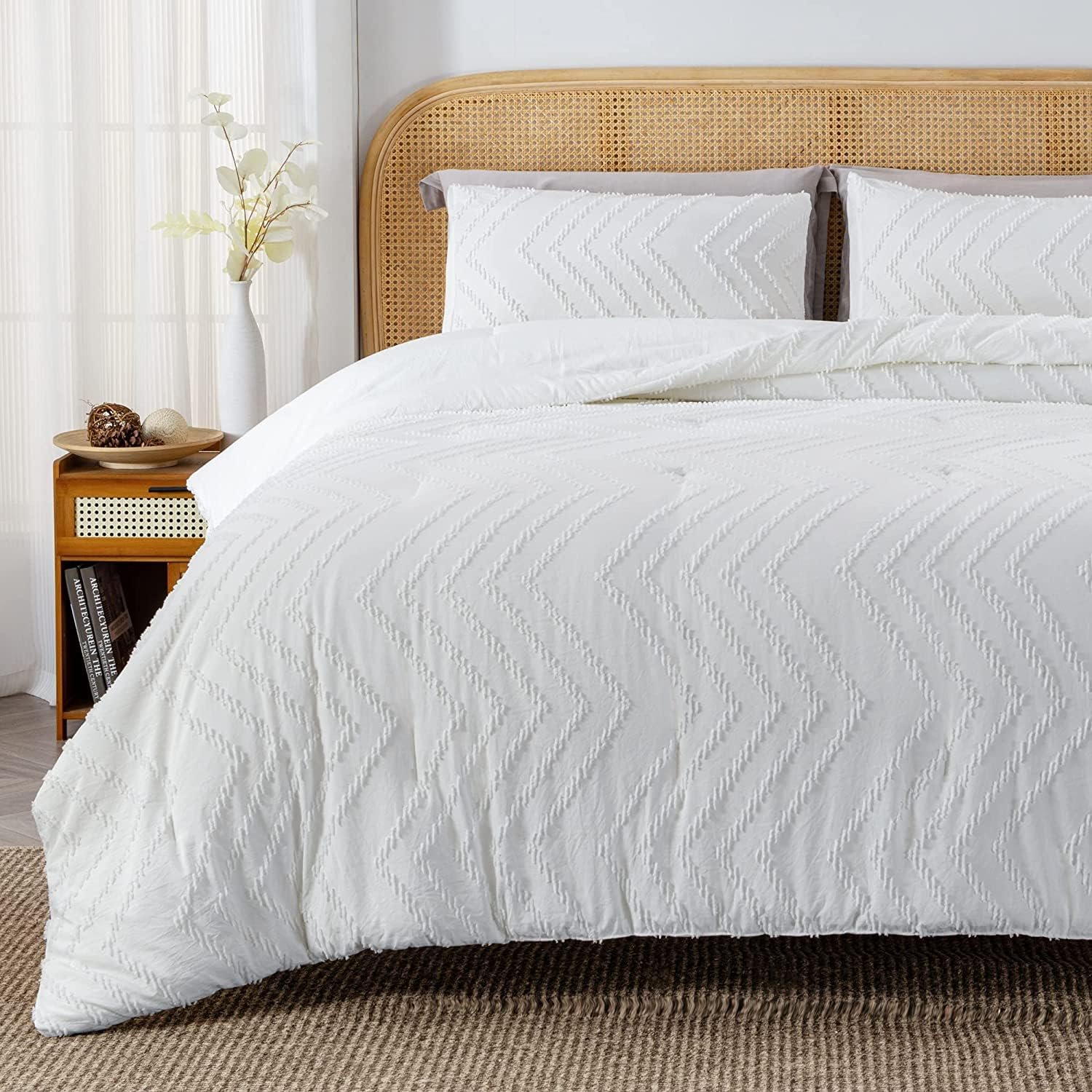 TODD GRIMES King Size Comforter Set Dark Emerald Green, 3 Pieces Lightweight Fluffy Comforter King Size Boho Tufted Comforter Bed Set Gift Choice - Image 22