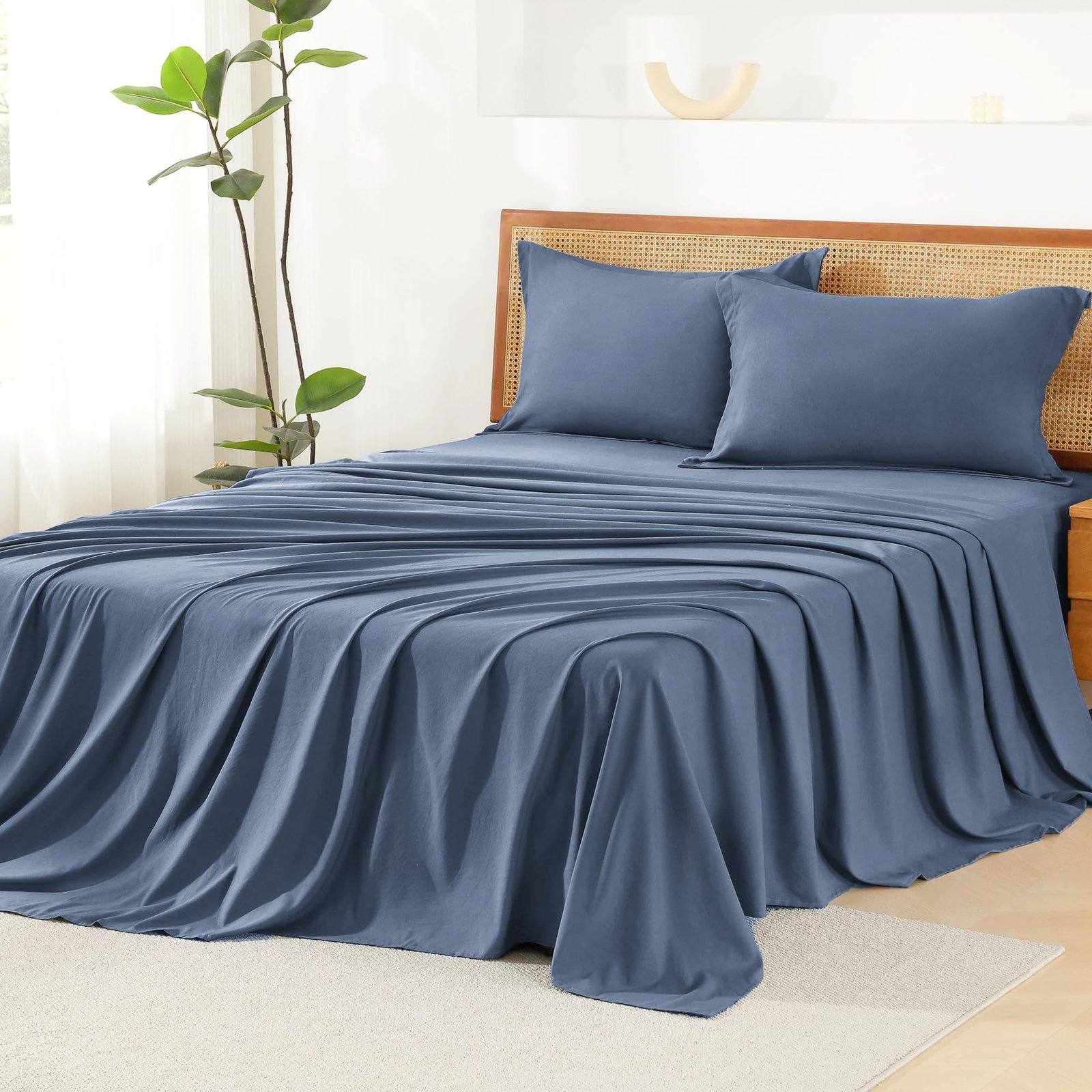 TODD GRIMES King Size Comforter Set with Sheets Beige - 7 Pieces Bed in a Bag King Chevron Tufted Boho Luxury Bedding Sets with Comforter, Sheets, Pillowcases & Shams - Image 20