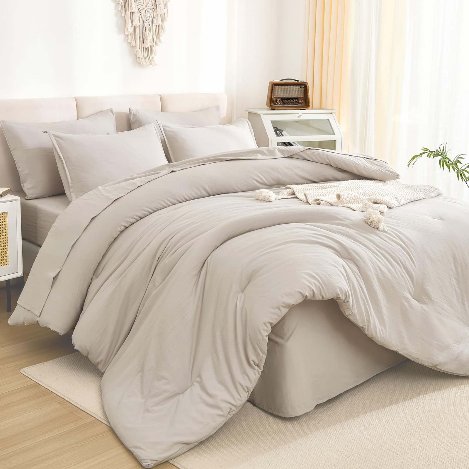 TODD GRIMES King Size Comforter Set Dark Emerald Green - 7 Pieces Bed in a Bag King Bedding Comforter Sets, Solid Lightweight Bed Set with Comforter, Sheets, Pillowcases & Shams - Image 26