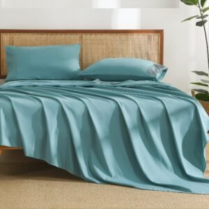 TODD GRIMES King Size Sheets Set 4 Pieces, Dark Olive Green Super Soft Sheets for King Size Bed, Microfiber King Sheet, Deep Pocket Up to 16