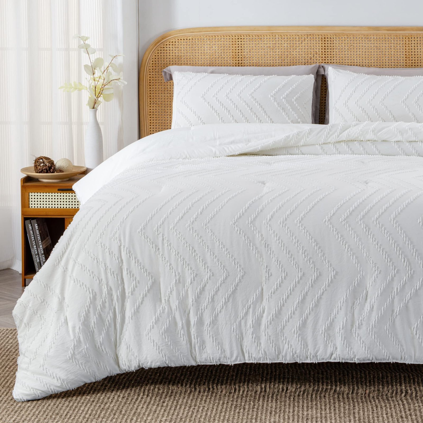 TODD GRIMES King Size Comforter Set Dark Emerald Green, 3 Pieces Lightweight Fluffy Comforter King Size Boho Tufted Comforter Bed Set Gift Choice - Image 8