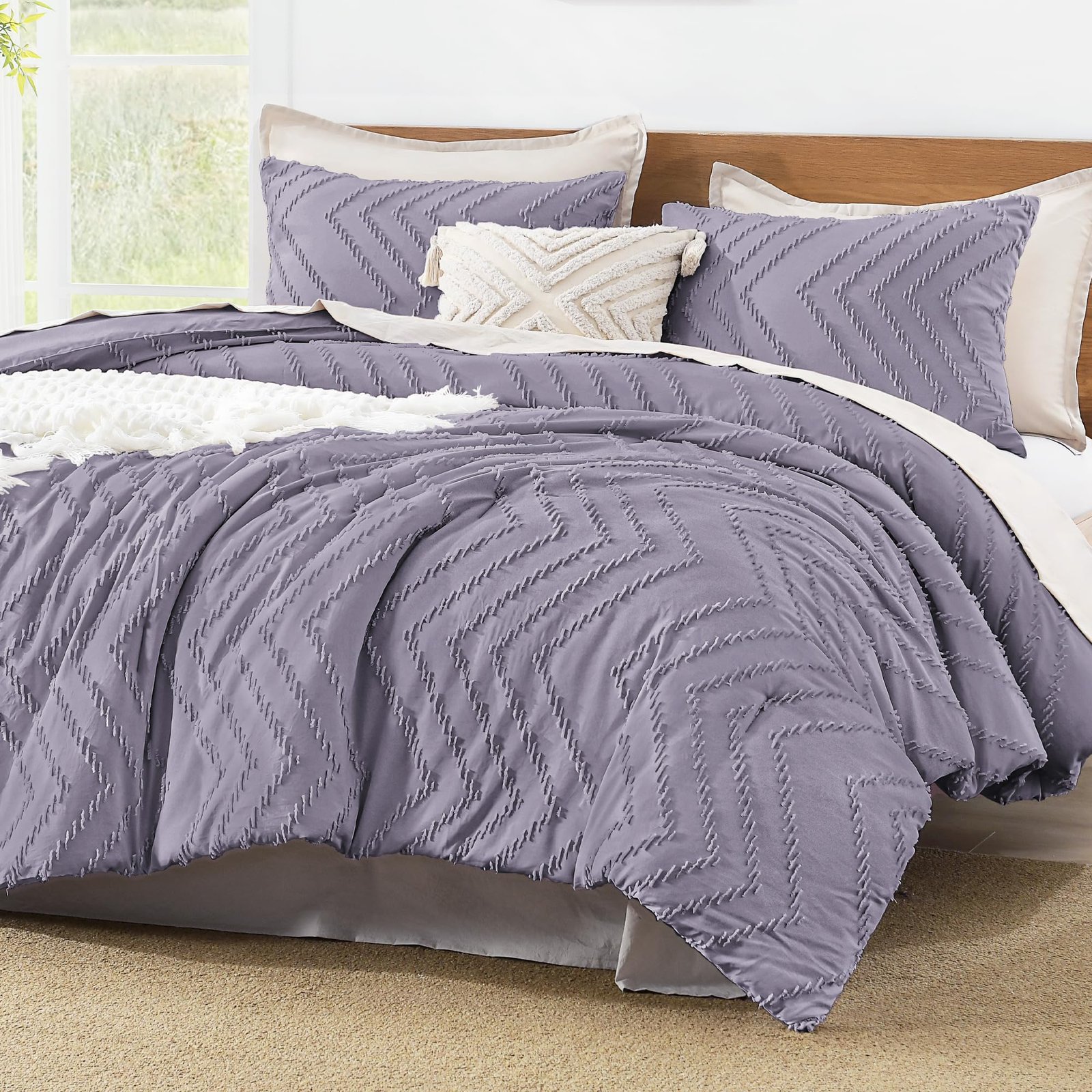 TODD GRIMES King Size Comforter Set Dark Emerald Green, 3 Pieces Lightweight Fluffy Comforter King Size Boho Tufted Comforter Bed Set Gift Choice - Image 15