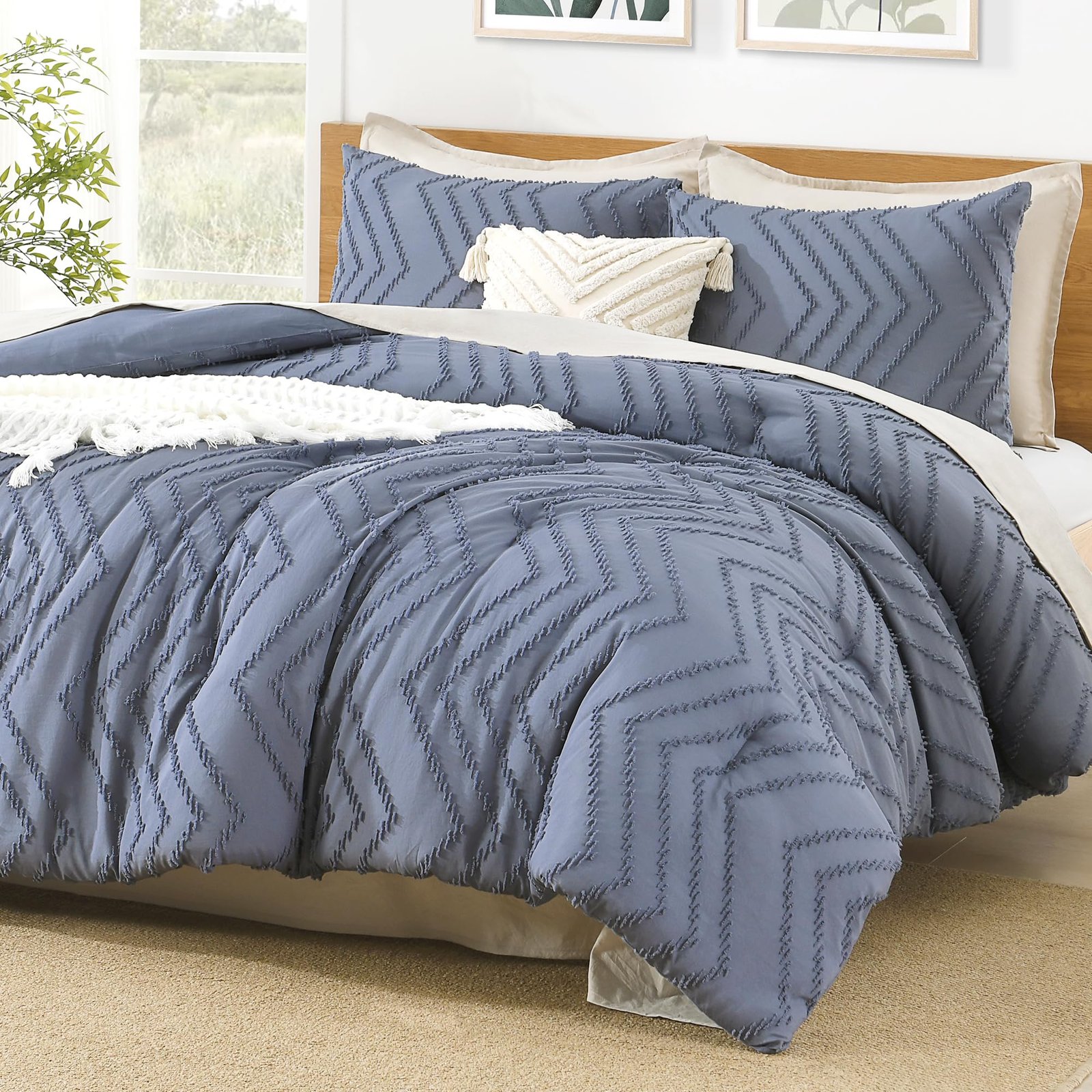 TODD GRIMES King Size Comforter Set Dark Emerald Green, 3 Pieces Lightweight Fluffy Comforter King Size Boho Tufted Comforter Bed Set Gift Choice - Image 16