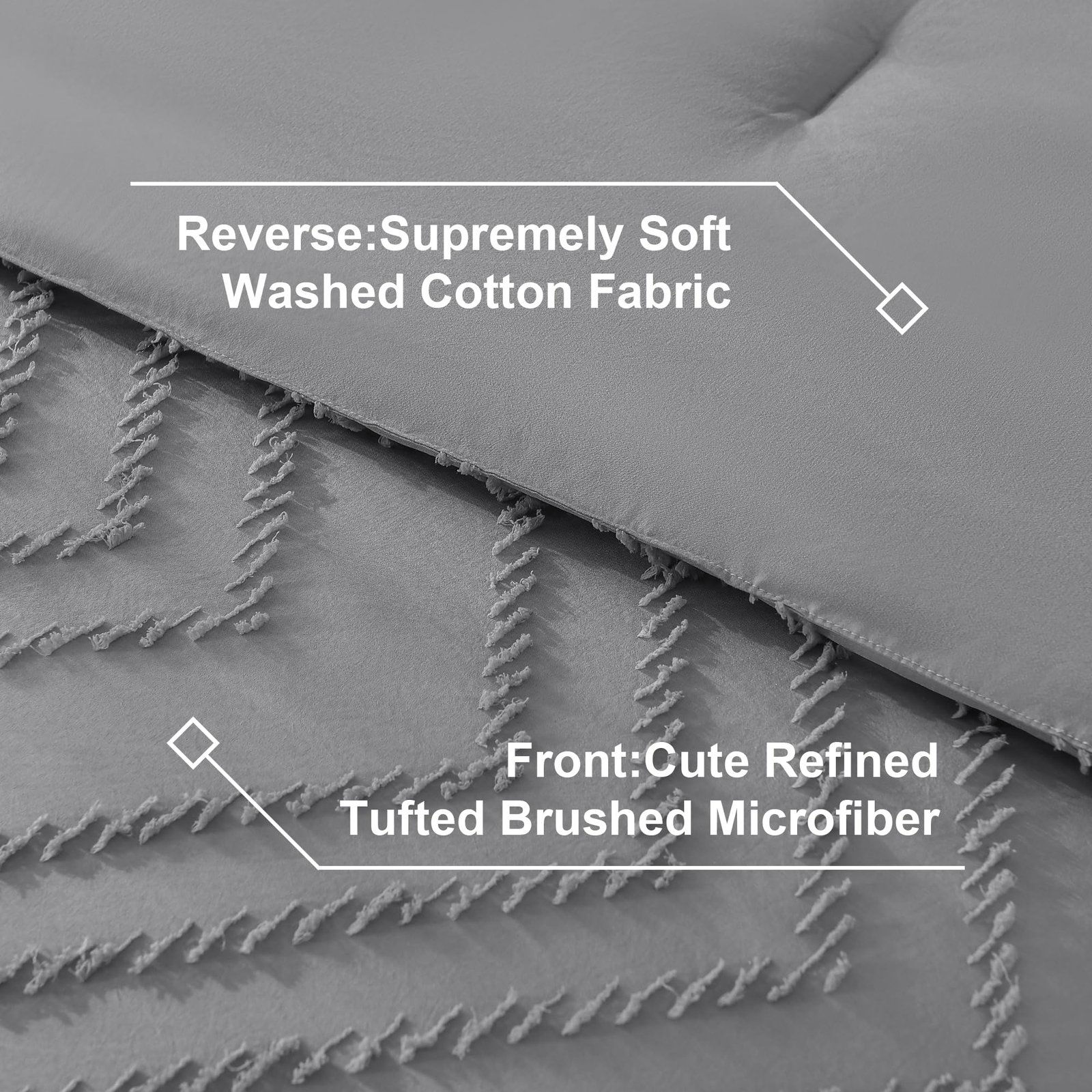 TODD GRIMES King Size Comforter Set with Sheets Beige - 7 Pieces Bed in a Bag King Chevron Tufted Boho Luxury Bedding Sets with Comforter, Sheets, Pillowcases & Shams - Image 70