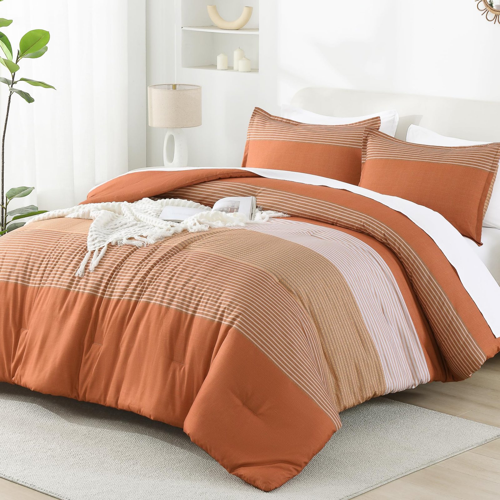 TODD GRIMES Queen Comforter Set Black White Grey - 3 Pieces Lightweight Summer Bedding Set, All Season Down Alternative Comforter (1 Comforter, 2 Pillowcases) - Image 5
